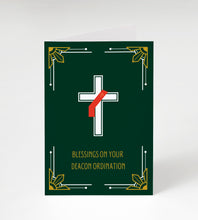 Load image into Gallery viewer, Deacon Ordination Card, 5x7, Single Card w/ Premium Envelope
