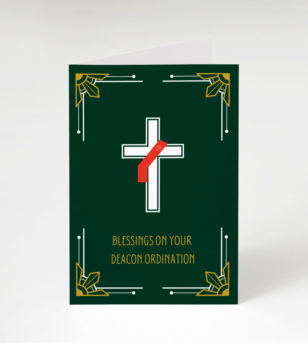 Deacon Ordination Card, 5x7, Single Card w/ Premium Envelope