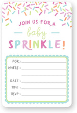 Load image into Gallery viewer, Baby Sprinkle Baby Shower Invitations w/ White Envelopes (25 Count)
