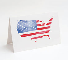 Load image into Gallery viewer, American Flag, Veteran's Day, Memorial Day, Military Appreciation Thank You Cards w/ White Envelopes, (25 Count), Made in the U.S.A.