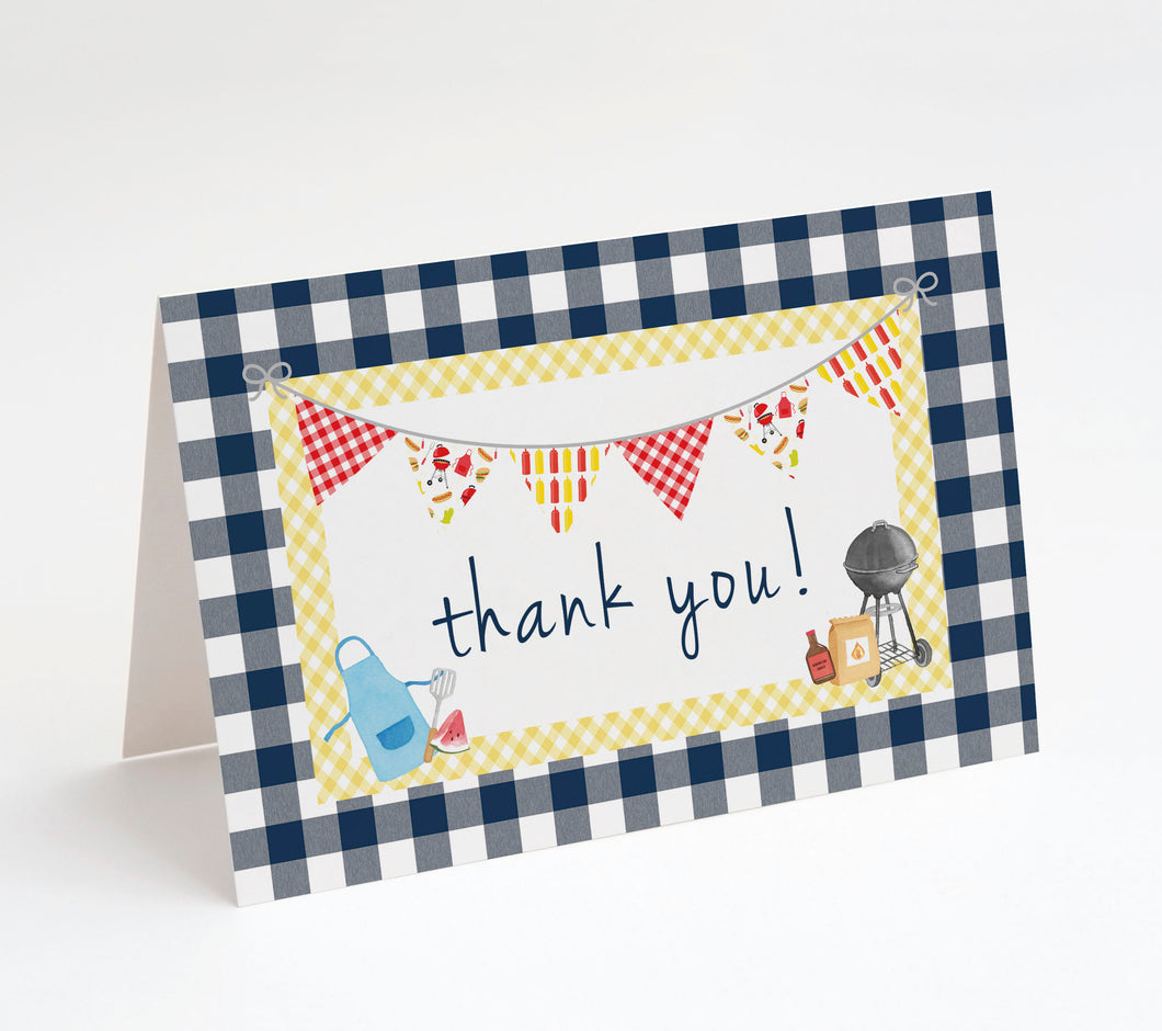 Baby-que Baby Shower Thank You Cards w/ White Envelopes (25 Count)