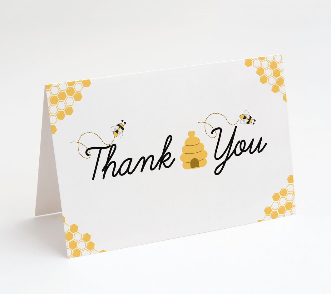 Bumble Bee Thank You Cards w/ White Envelopes, Blank Inside, 25 Count, Made in the U.S.A