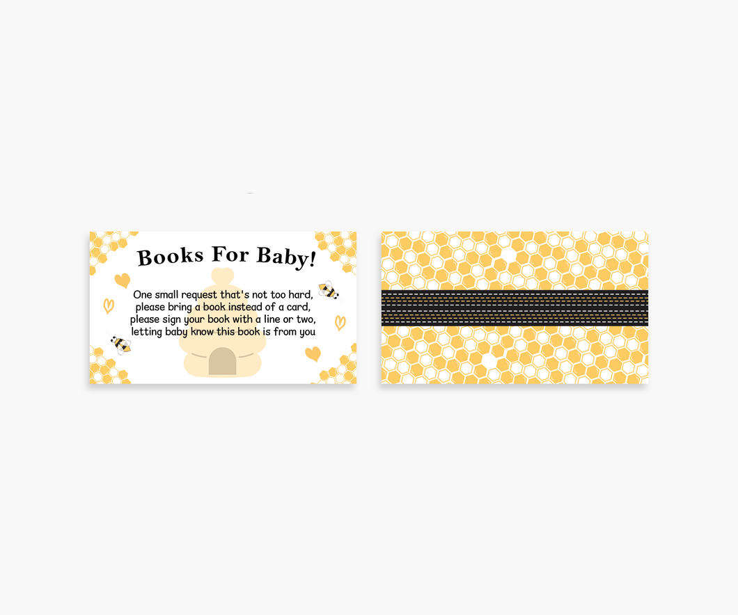 Bumble Bee Books For Baby and Diaper Raffle Invitation Inserts (100 Count)