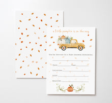 Load image into Gallery viewer, Little Pumpkin Baby Shower Invitations w/ White Envelopes (25 Count)
