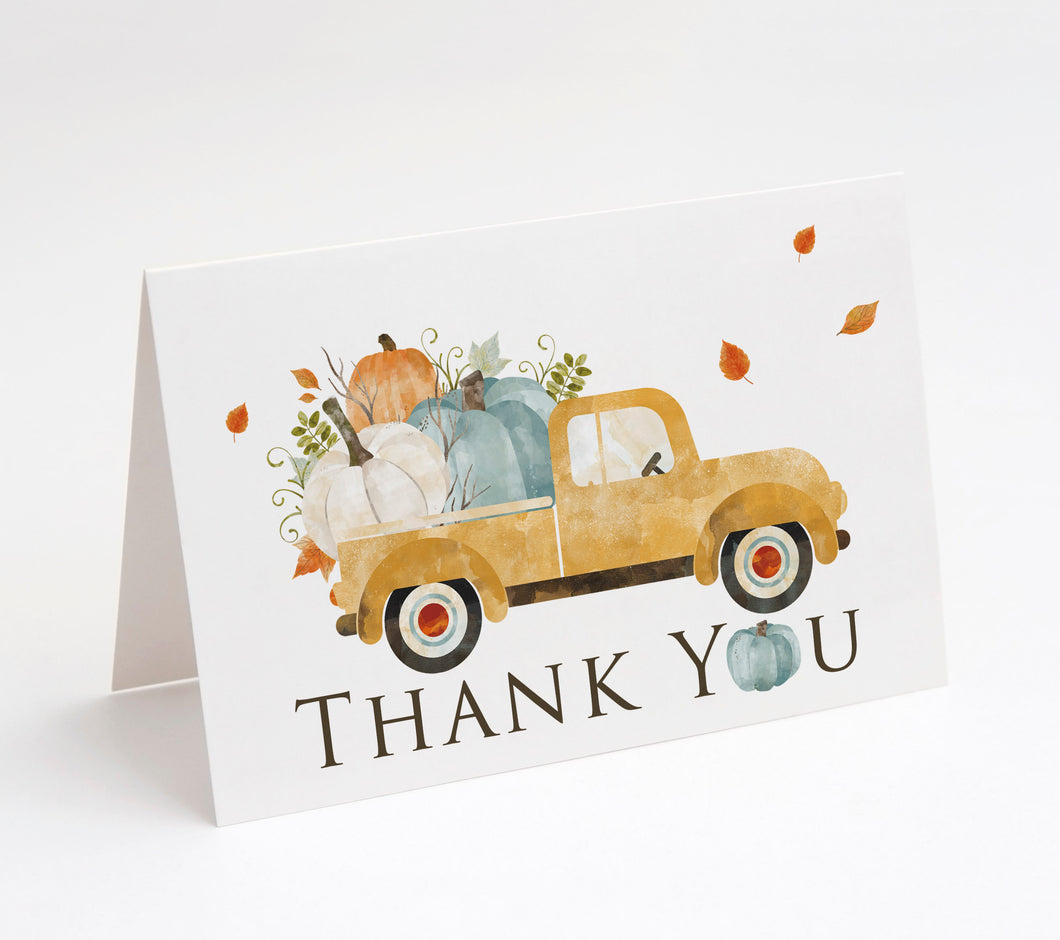 Little Pumpkin Thank You Cards w/ White Envelopes (25 Count)