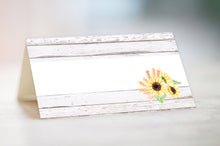 Load image into Gallery viewer, Rustic Sunflowers Place Cards, Food Tent Labels, (30 Count)
