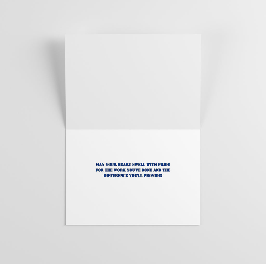 Police Academy Graduation Cards w/Premium 32lb White Envelope, Peel and Seal Envelope, Made in the USA by Small Business