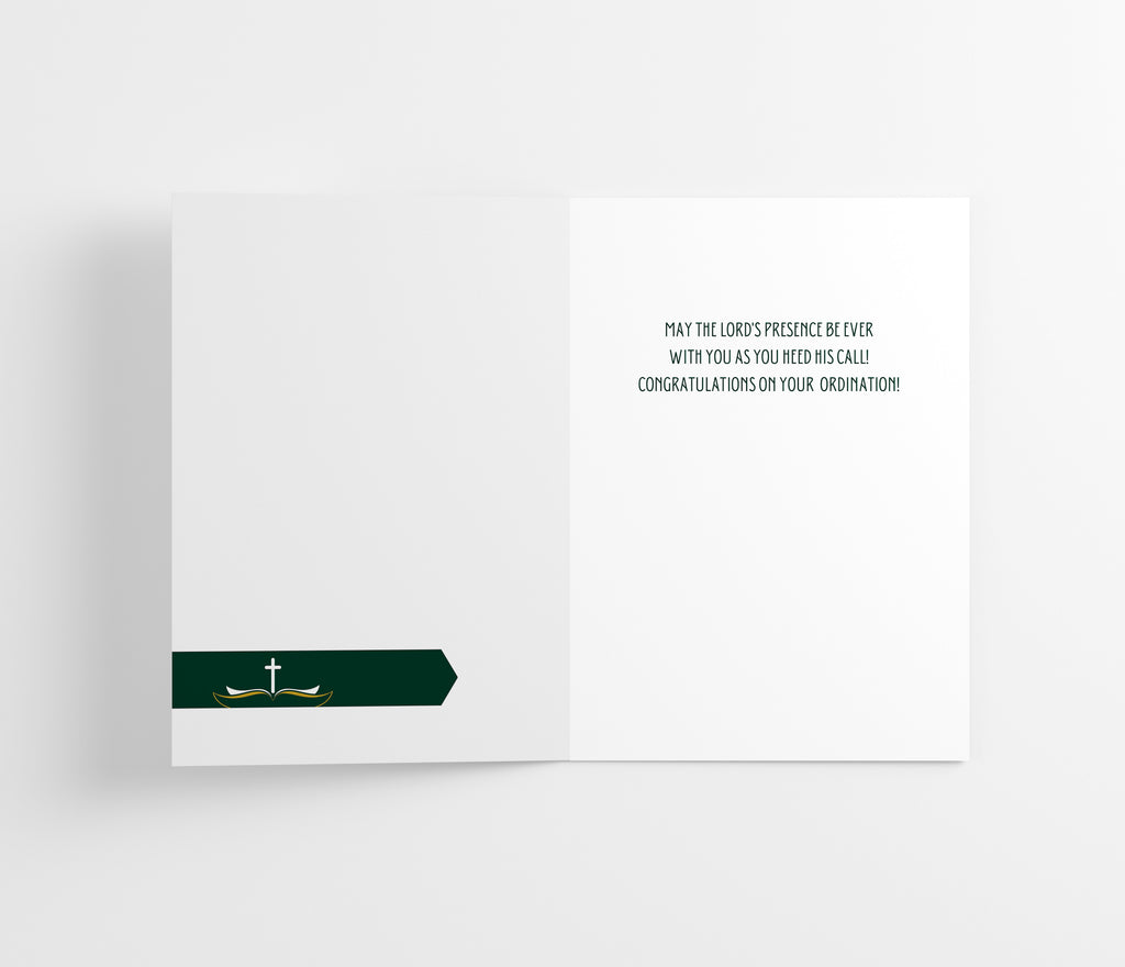 Deacon Ordination Card, 5x7, Single Card w/ Premium Envelope