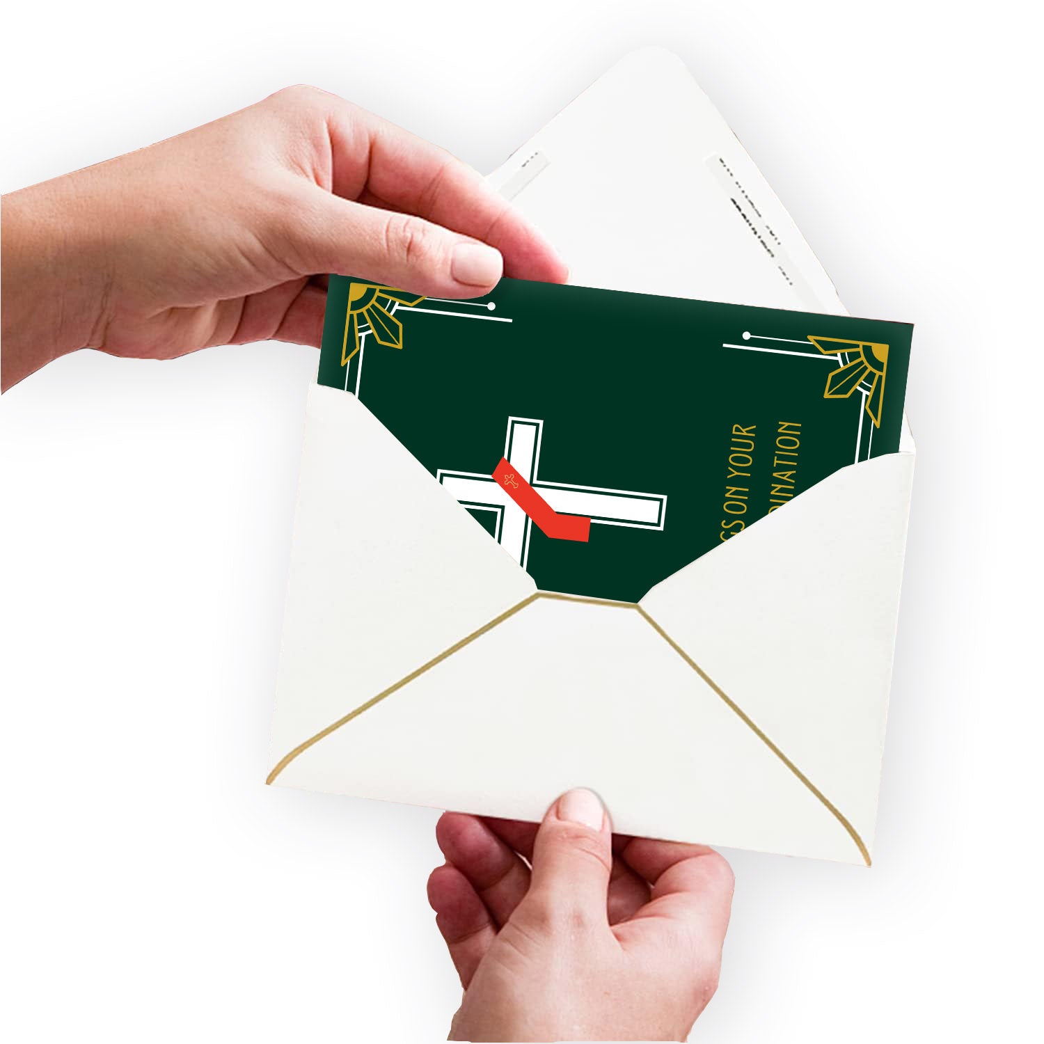 Deacon Ordination Card, 5x7, Single Card w/ Premium Envelope