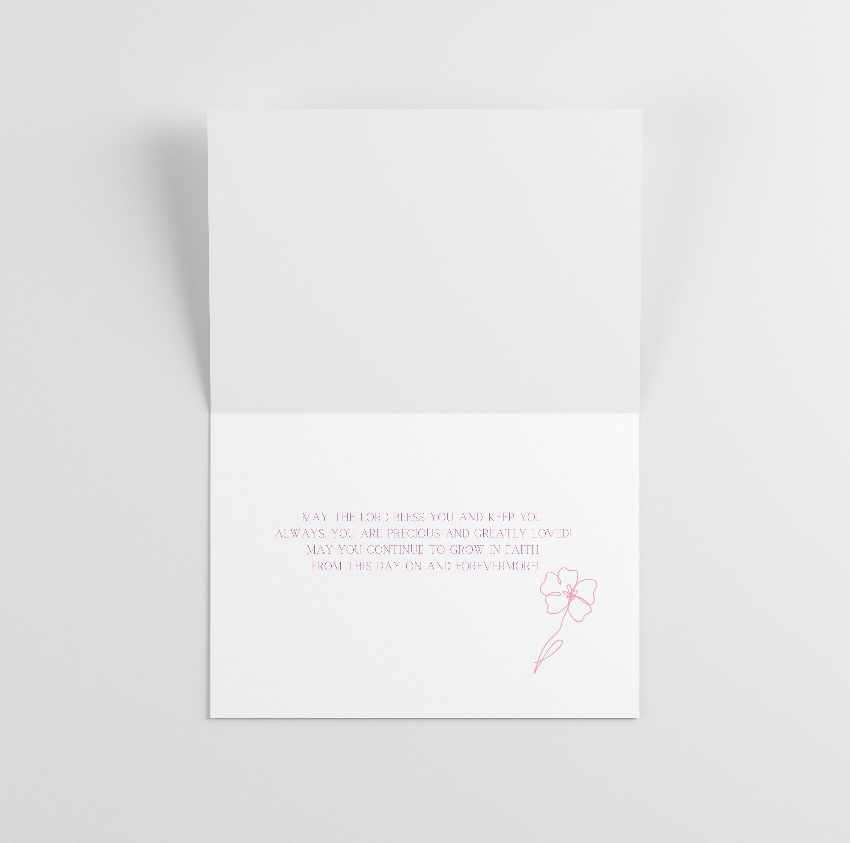 Sweet Pink Goddaughter Christian Baptism Greeting Card, 5"x7" Greeting Card w/Envelope, Made in the USA