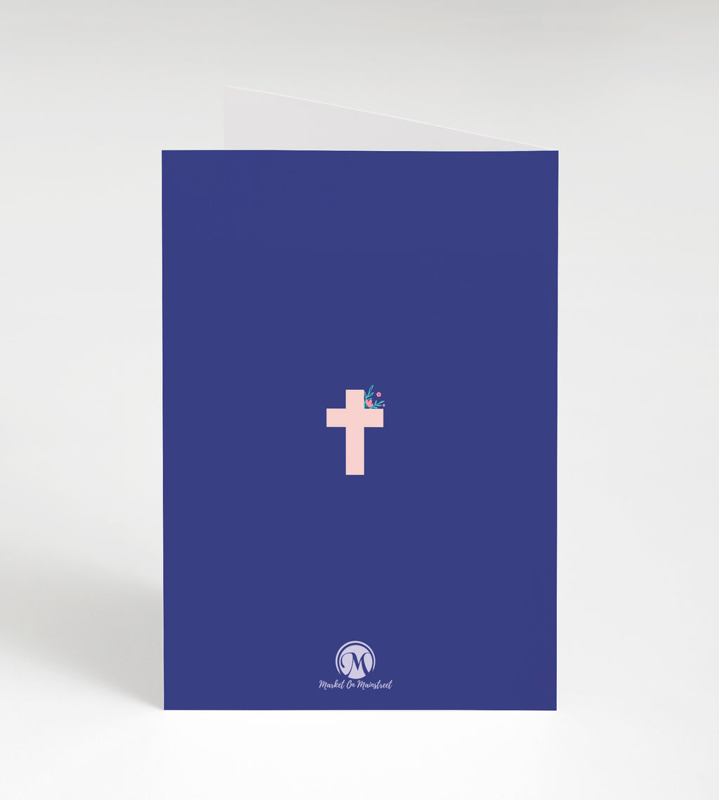 Stained Glass Granddaughter Christian Baptism Greeting Card, 5"x7" Greeting Card w/ Envelope, Made in the USA