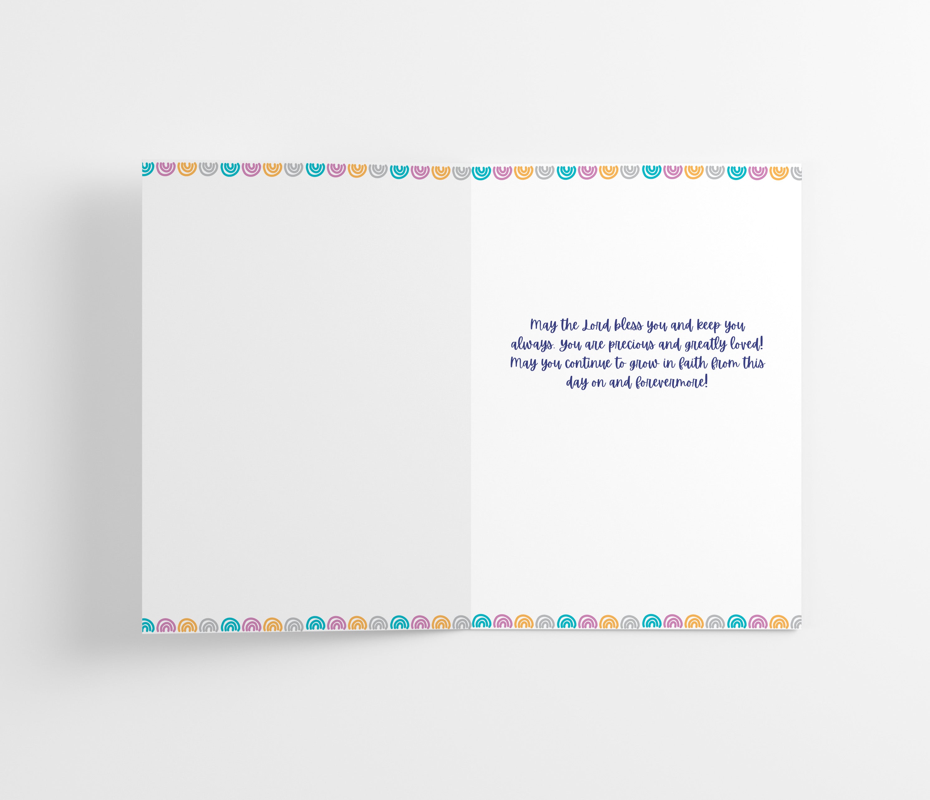 Stained Glass Granddaughter Christian Baptism Greeting Card, 5"x7" Greeting Card w/ Envelope, Made in the USA