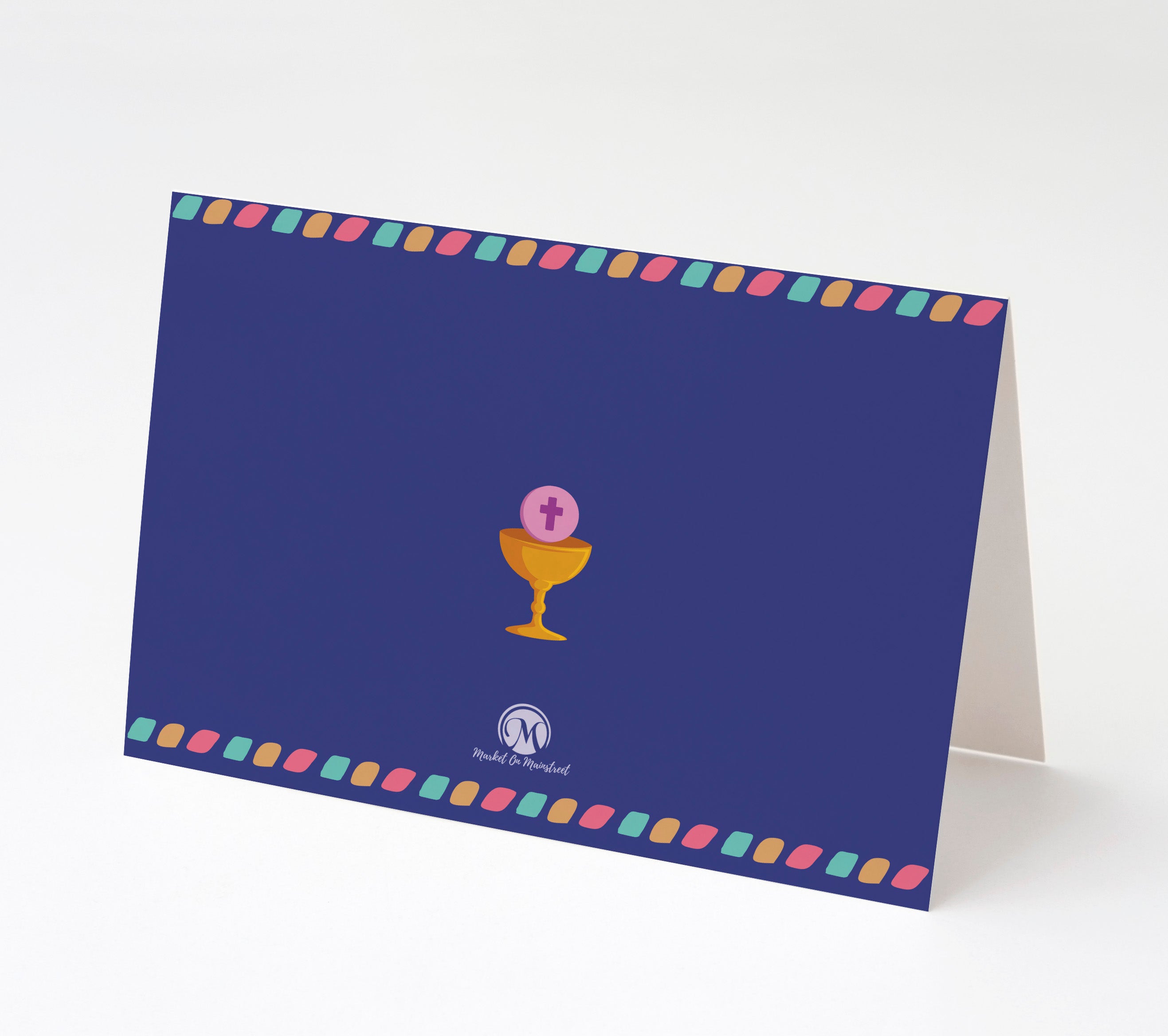 Stained Glass Granddaughter First Communion Christian Greeting Card, 5"x7" Greeting Card w/Envelope, Made in the USA