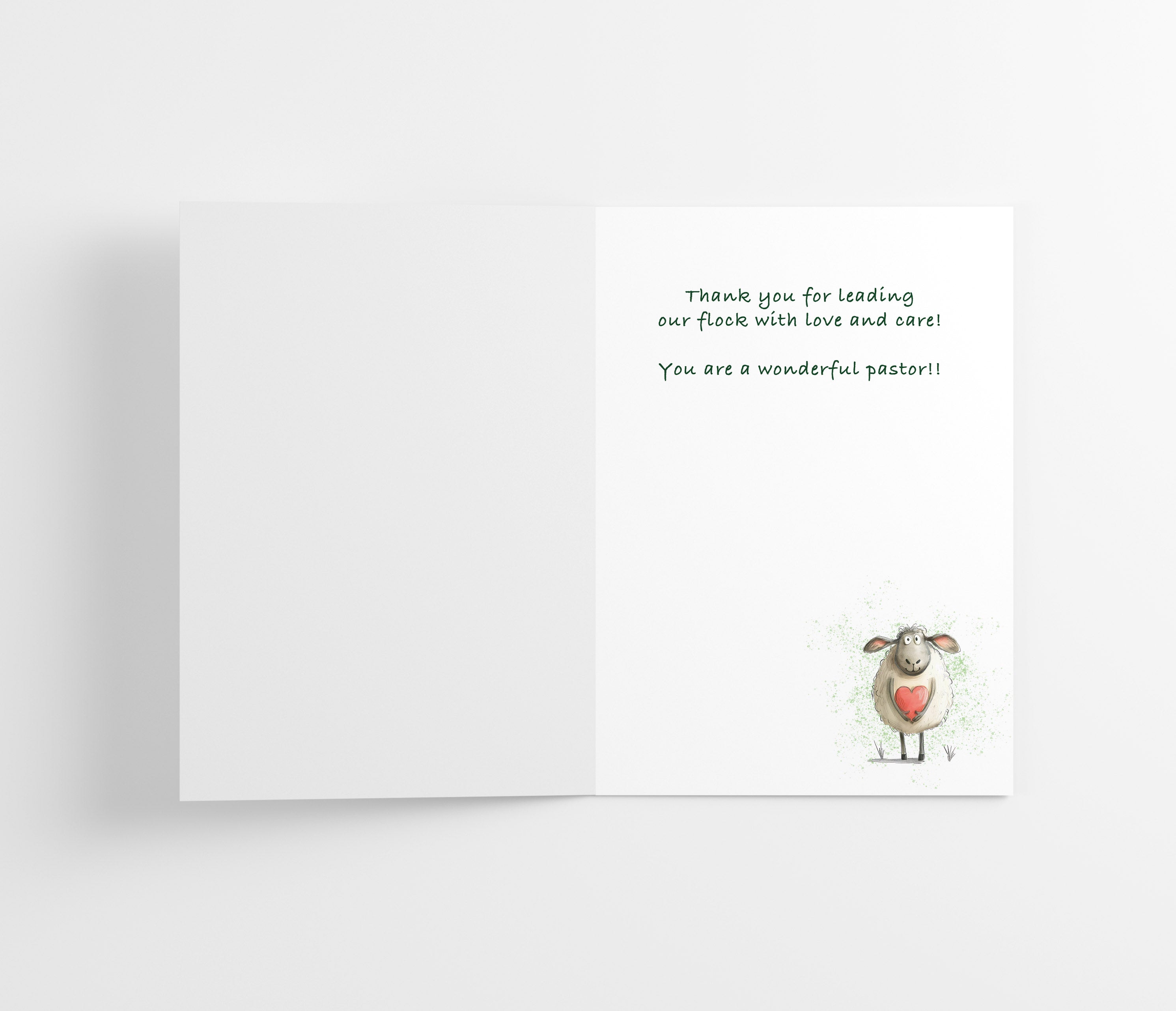 Pastor Appreciation Card - Silly Sheep - Single 5x7 Card with Envelope