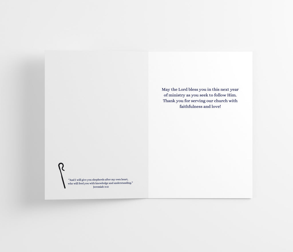 Pastors Anniversary Card - Single 5x7 Card with Envelope