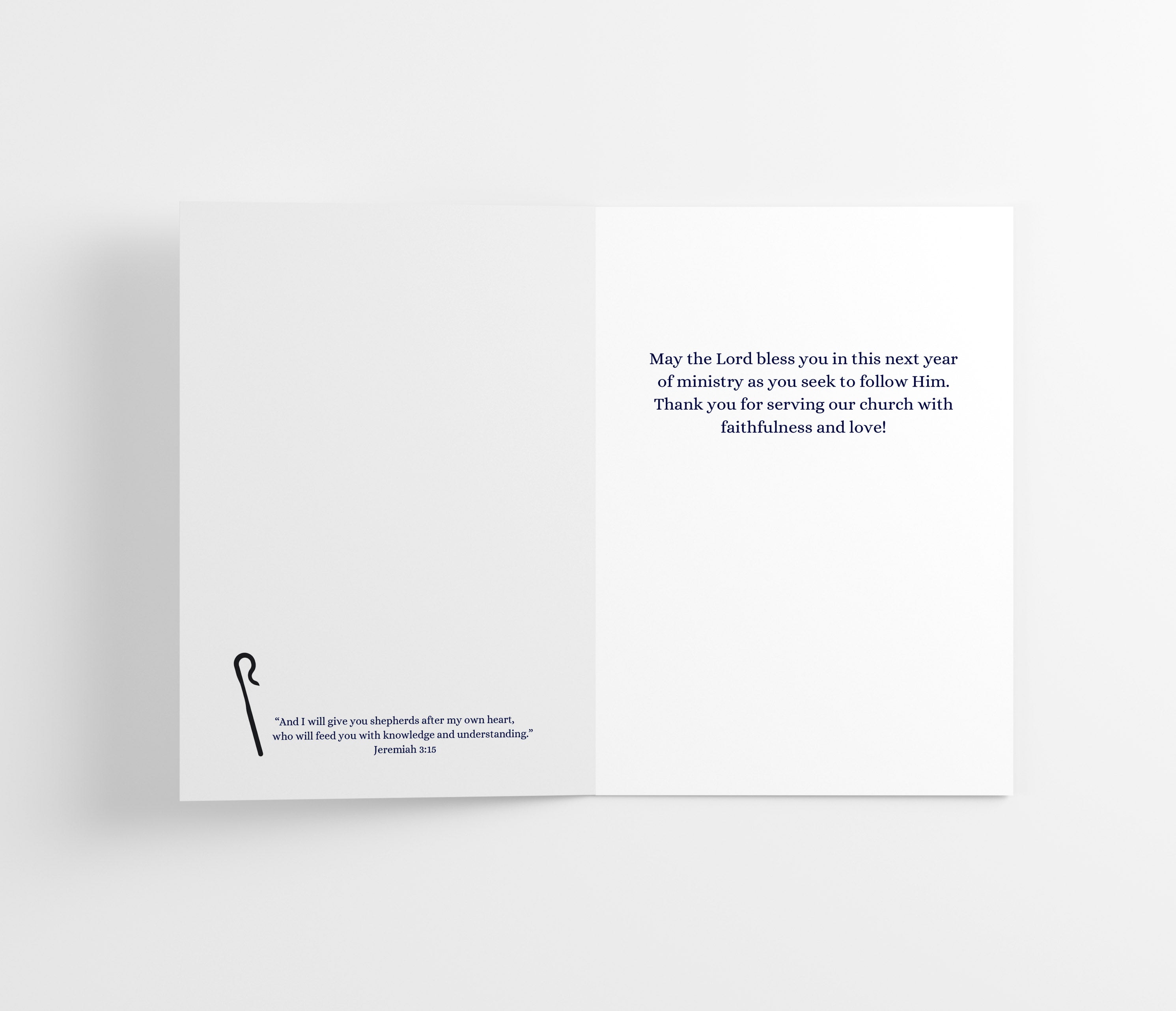 Pastors Anniversary Card - Single 5x7 Card with Envelope