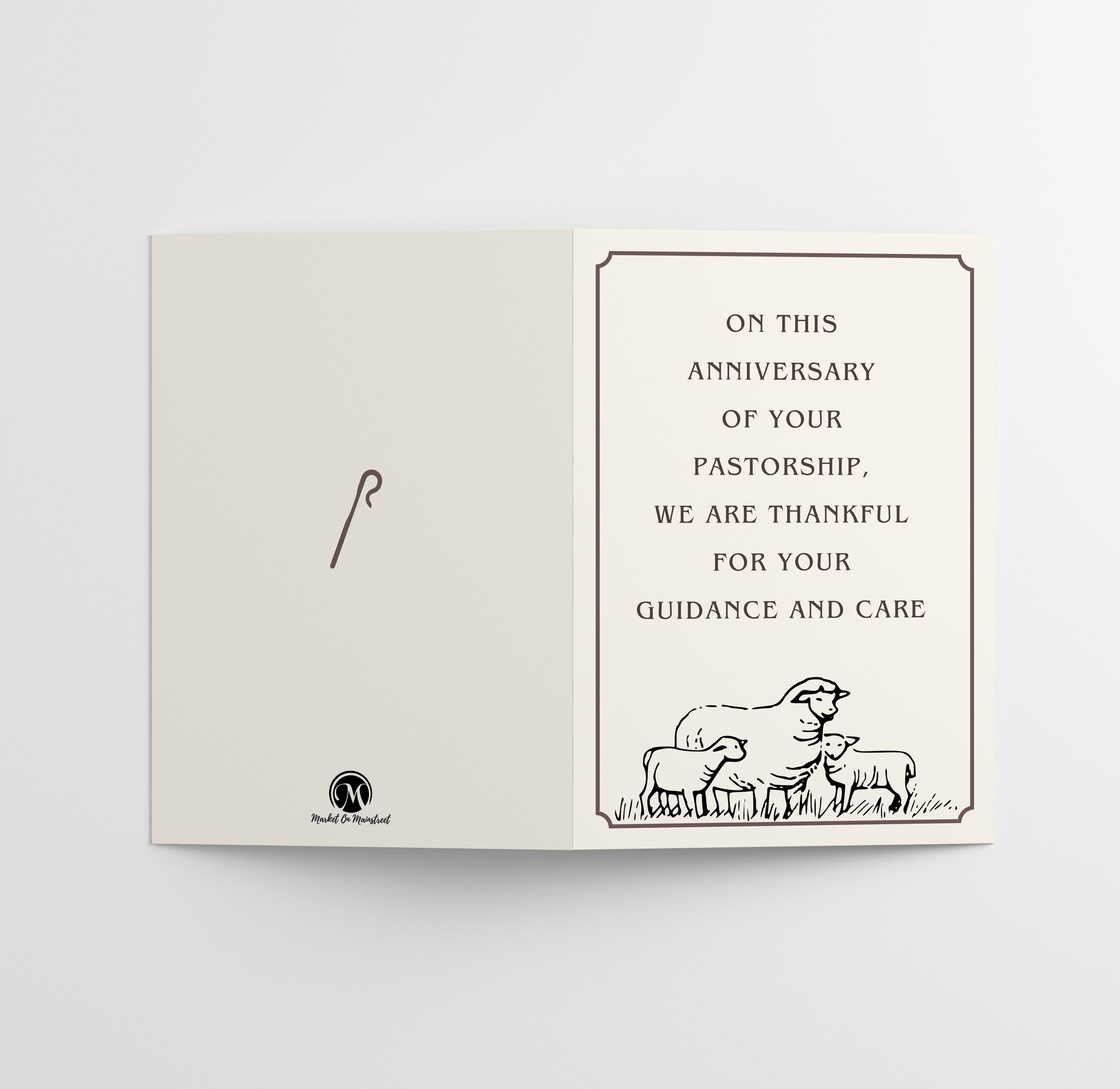 Pastors Anniversary Card - Single 5x7 Card with Envelope