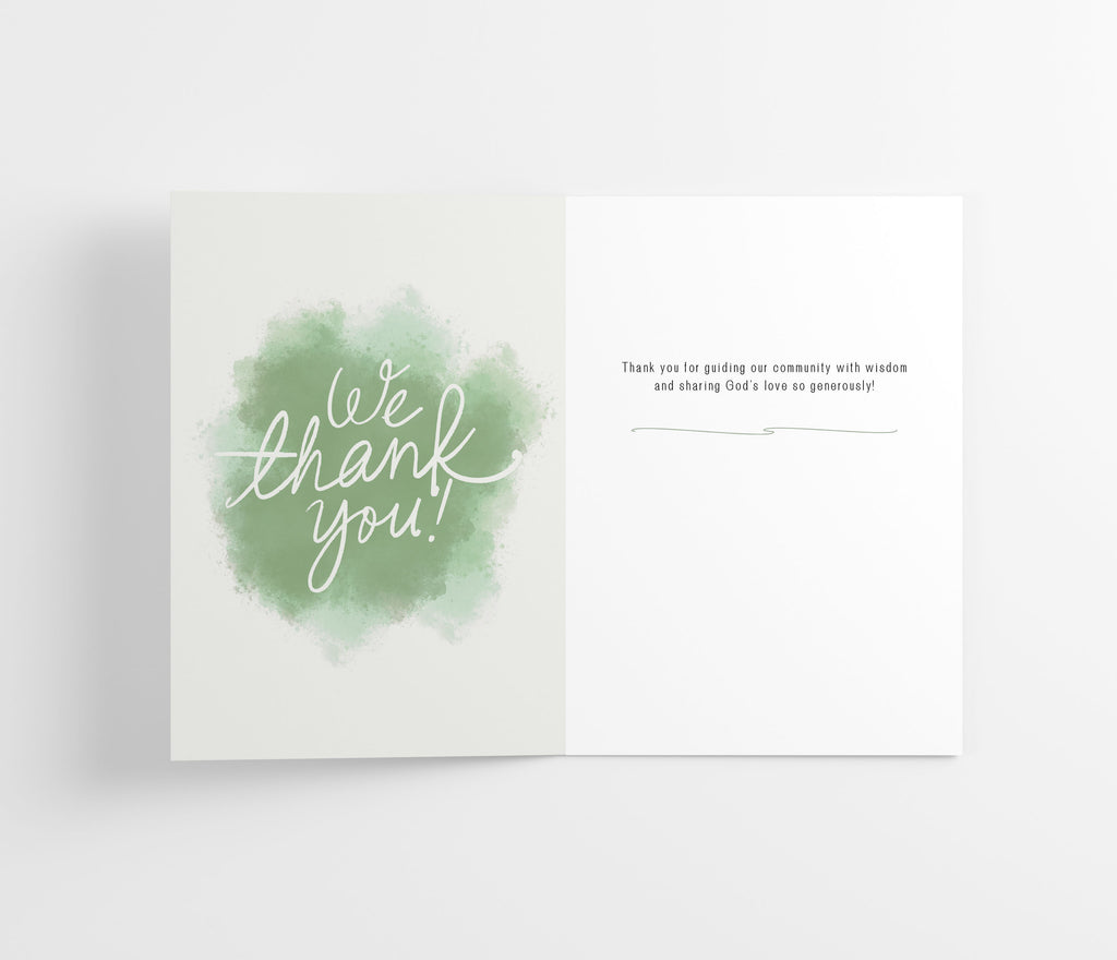 Pastor Appreciation Card - Floral Cross - Single 5x7 Card with Envelope