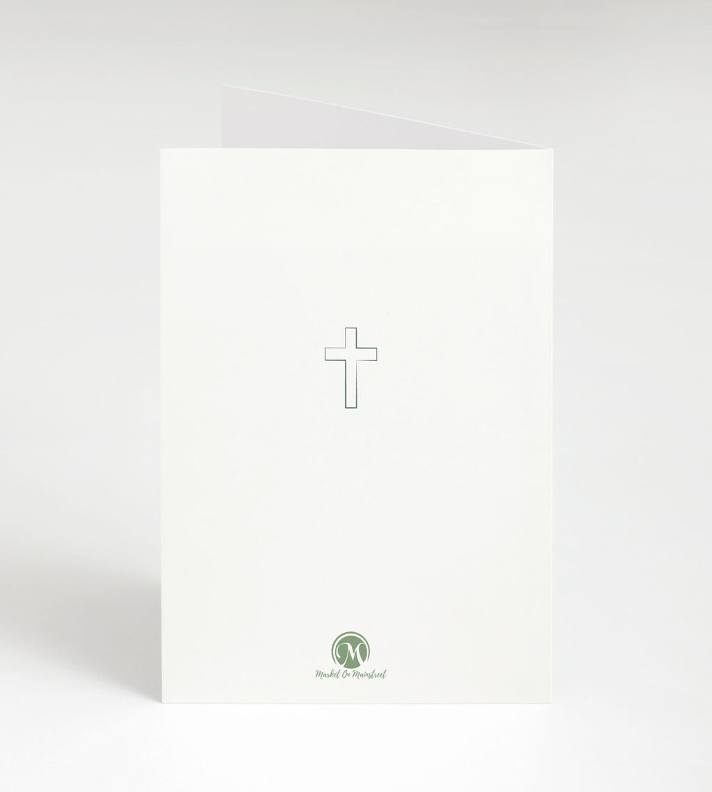 Pastor Appreciation Card - Floral Cross - Single 5x7 Card with Envelope