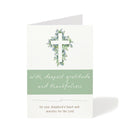 Pastor Appreciation Card - Floral Cross - Single 5x7 Card with Envelope