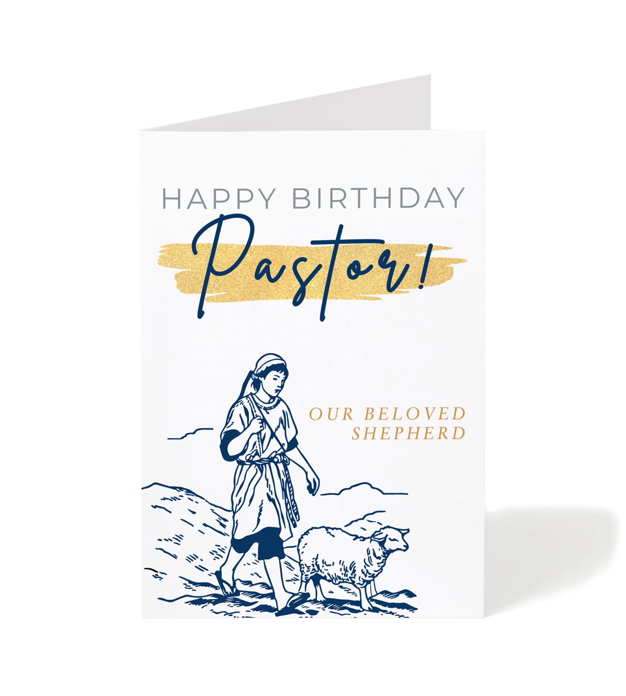 Happy Birthday Pastor Greeting Card - Single 5x7 Card with Envelope