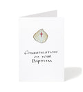 Shell Baptism Christian Faith Milestone Greeting Card, 5"x7" Folded Card w/Envelope, Made in the USA