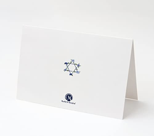 Blue Floral Mazel Tov Cards w/ White Envelopes, 25 Count, Made in the USA