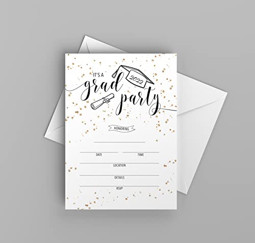 Graduation Party Invitations w/ White Envelopes, 25 Count, Made In The USA