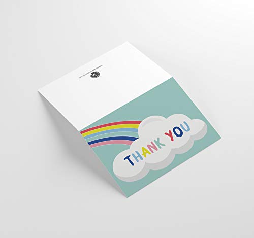Rainbow Baby Shower Thank You Cards, 25 Count