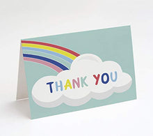 Load image into Gallery viewer, Rainbow Baby Shower Thank You Cards, 25 Count
