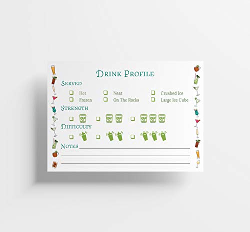 Cocktail Recipe Cards (50 Count)
