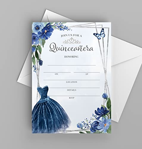 Quinceanera Party Invitations w/ White Envelopes, 25 Count, Made In The USA