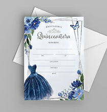 Load image into Gallery viewer, Quinceanera Party Invitations w/ White Envelopes, 25 Count, Made In The USA
