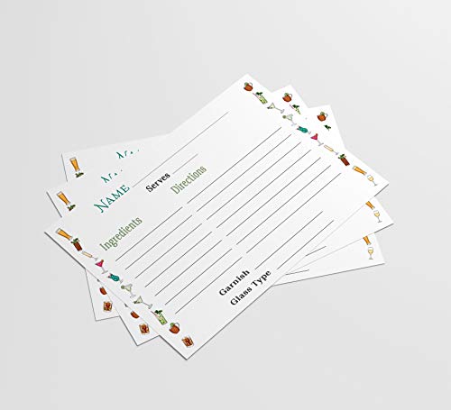 Cocktail Recipe Cards (50 Count)