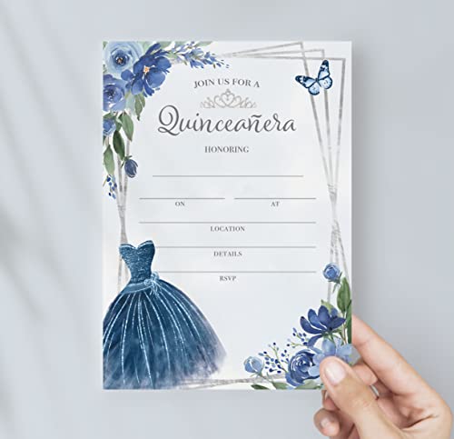 Quinceanera Party Invitations w/ White Envelopes, 25 Count, Made In The USA