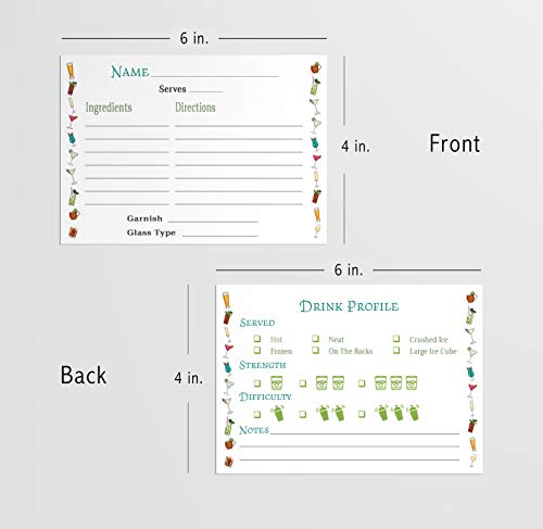 Cocktail Recipe Cards (50 Count)