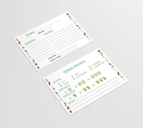Cocktail Recipe Cards (50 Count)