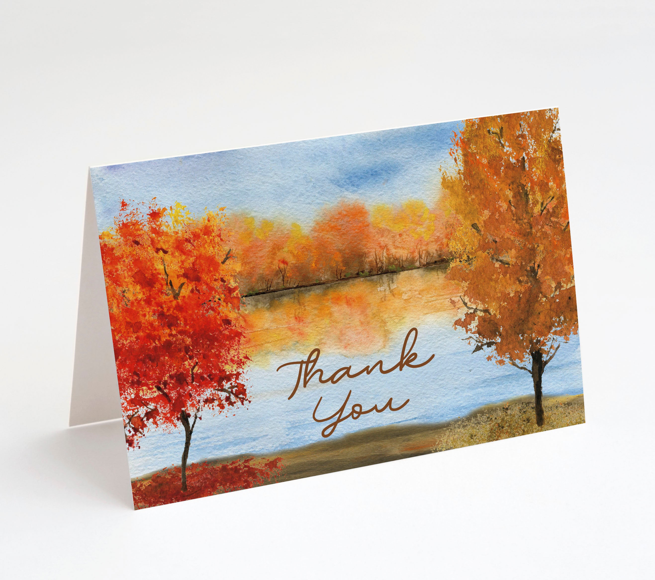 Sympathy/Funeral Thank You Cards - Autumn Lake w/ Envelopes (25 Count)