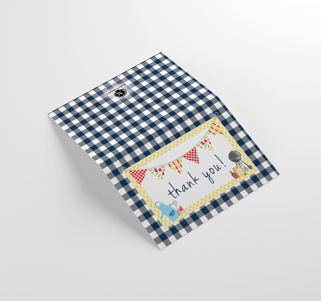 Baby-que Baby Shower Thank You Cards w/ White Envelopes (25 Count)