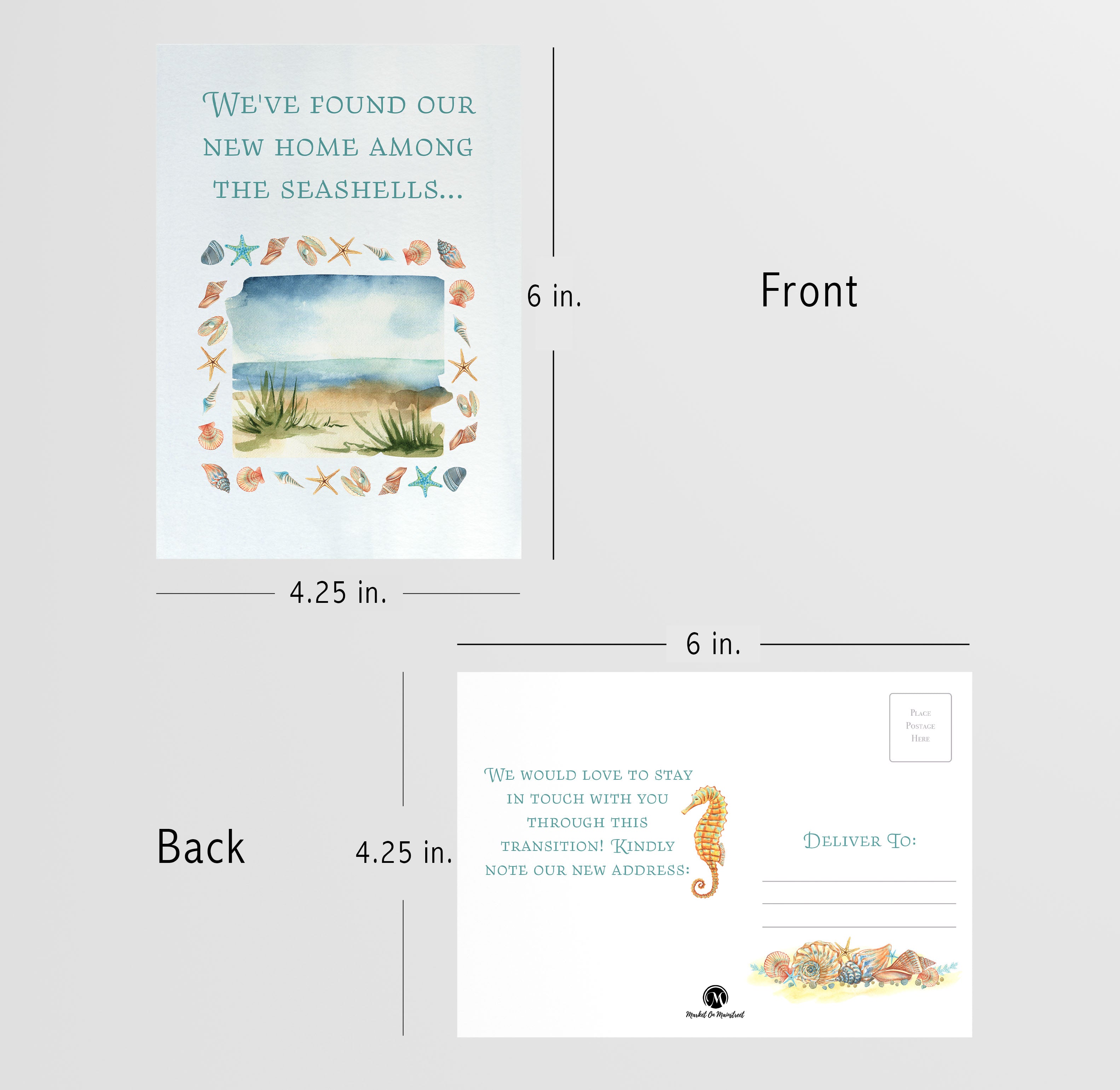 Change of Address Postcards - We've Moved To The Beach Cards (50 Count)