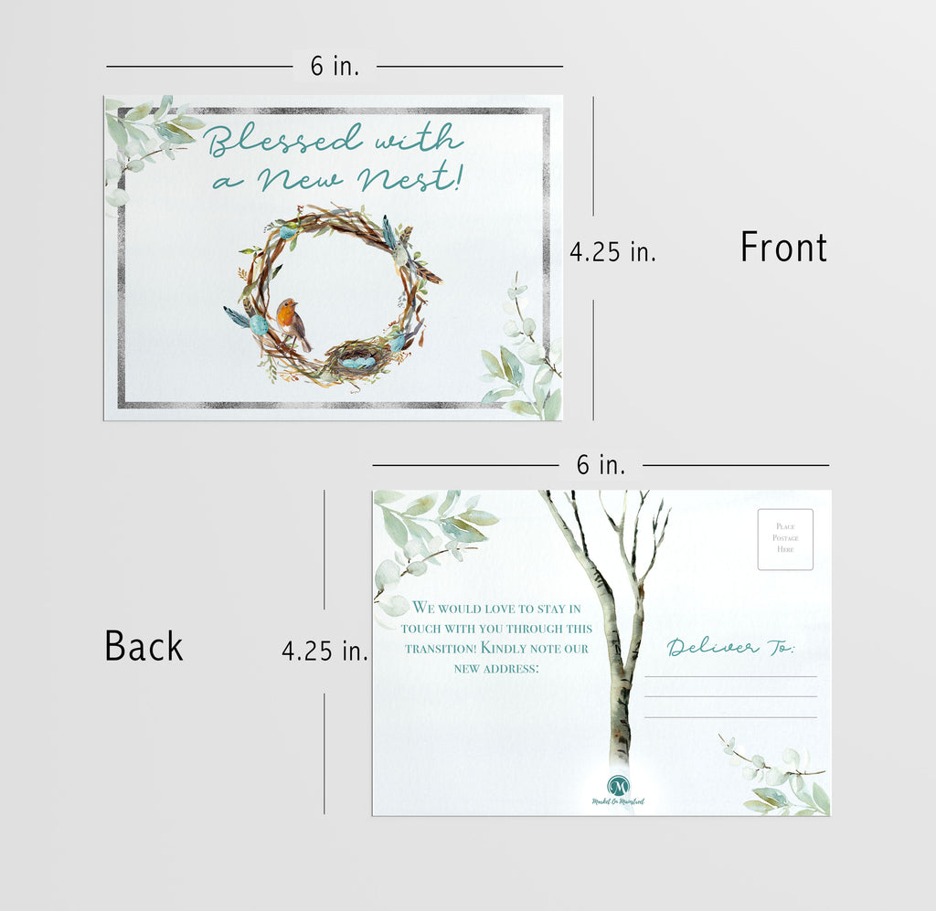 Change of Address Postcards - Blessed With A New Nest Cards (50 Count)