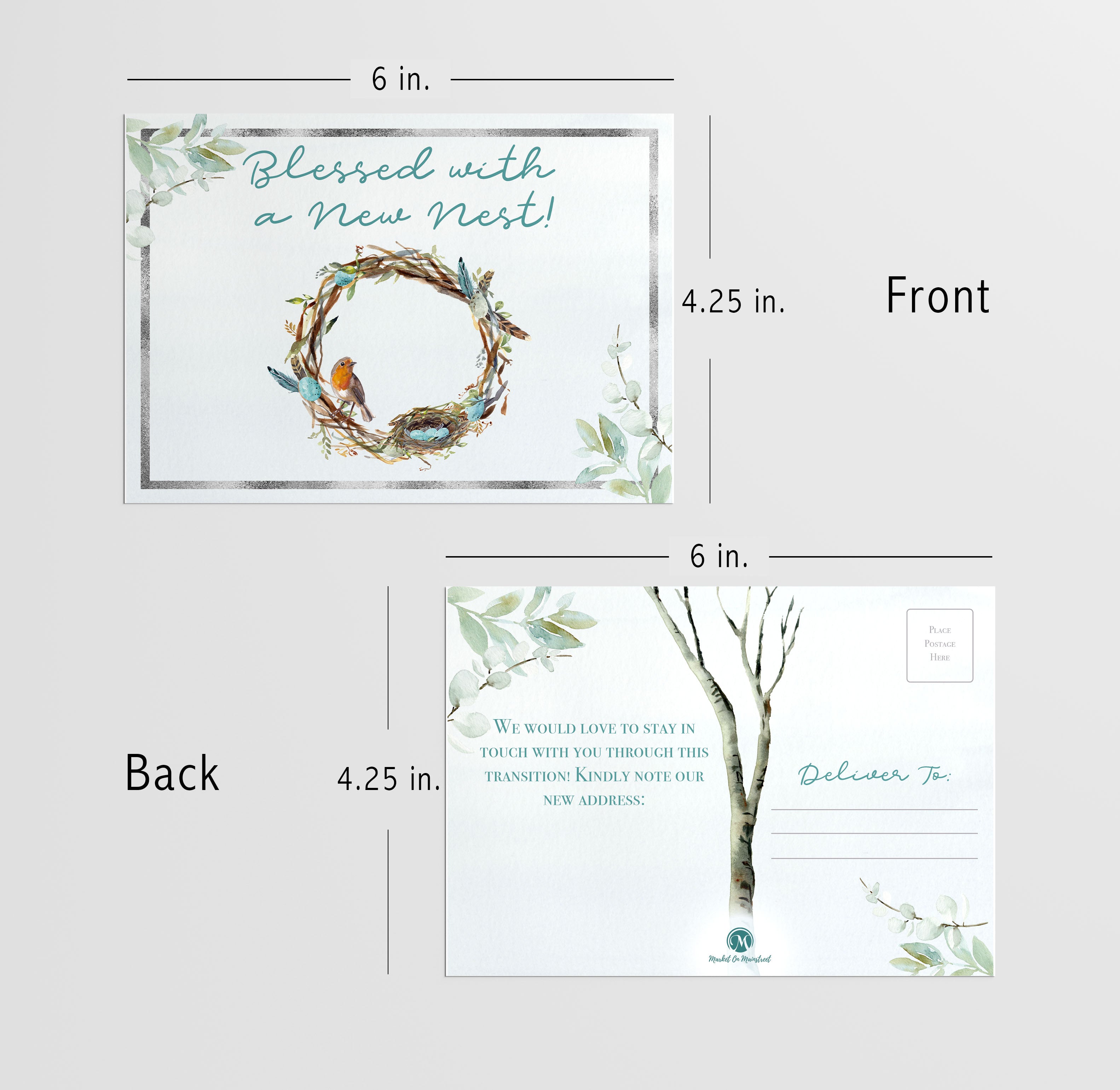 Change of Address Postcards - Blessed With A New Nest Cards (50 Count)