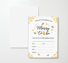 Load image into Gallery viewer, Bumble Bee Baby Shower Invitations w/ White Envelopes (25 Count)
