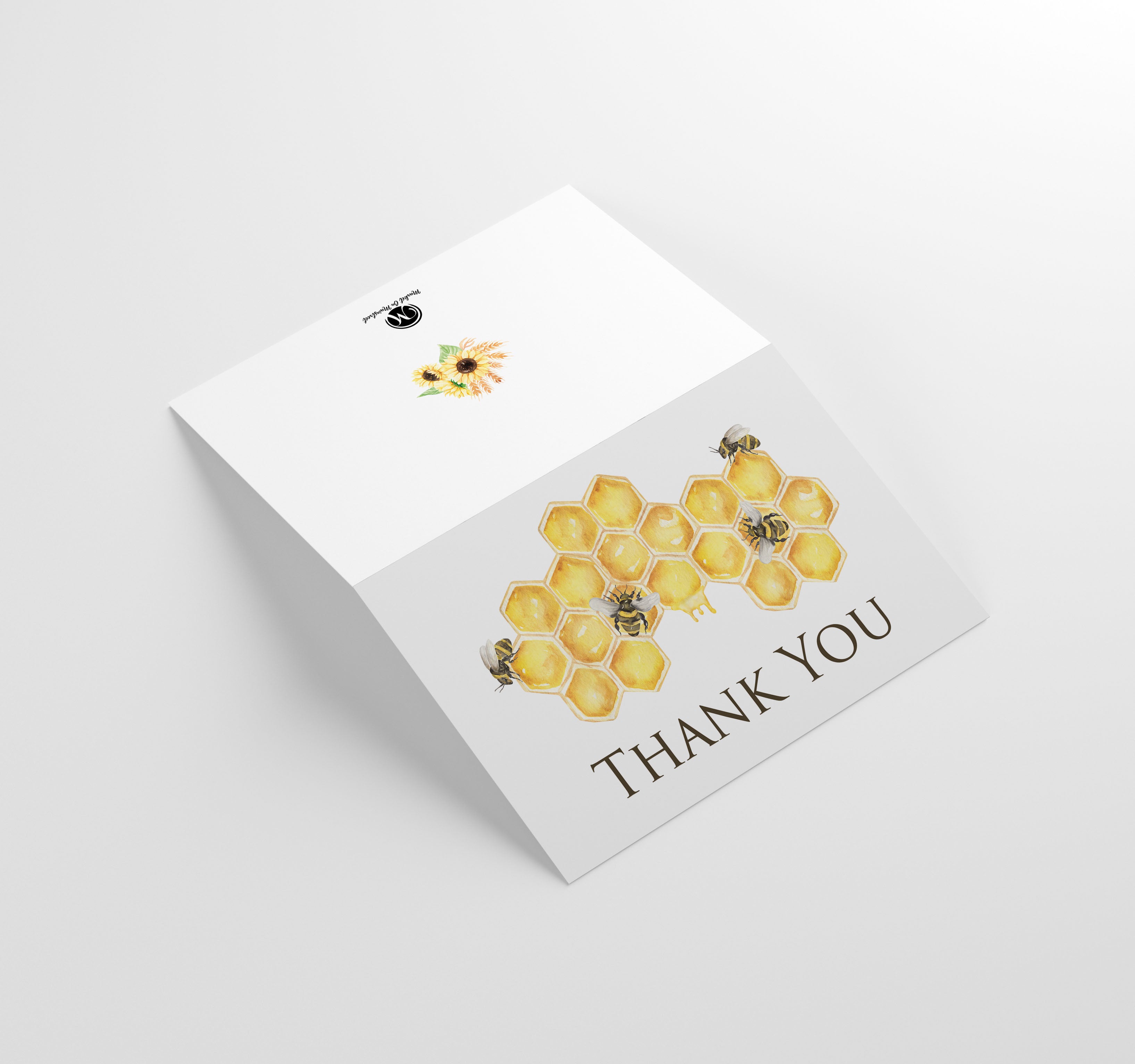 Bumble Bee Thank You Cards w/ White Envelopes, Blank Inside, 25 Count, Made in the U.S.A