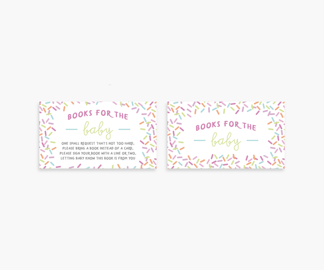 Baby Sprinkle Books For Baby and Diaper Raffle Invitation Inserts (100 count)