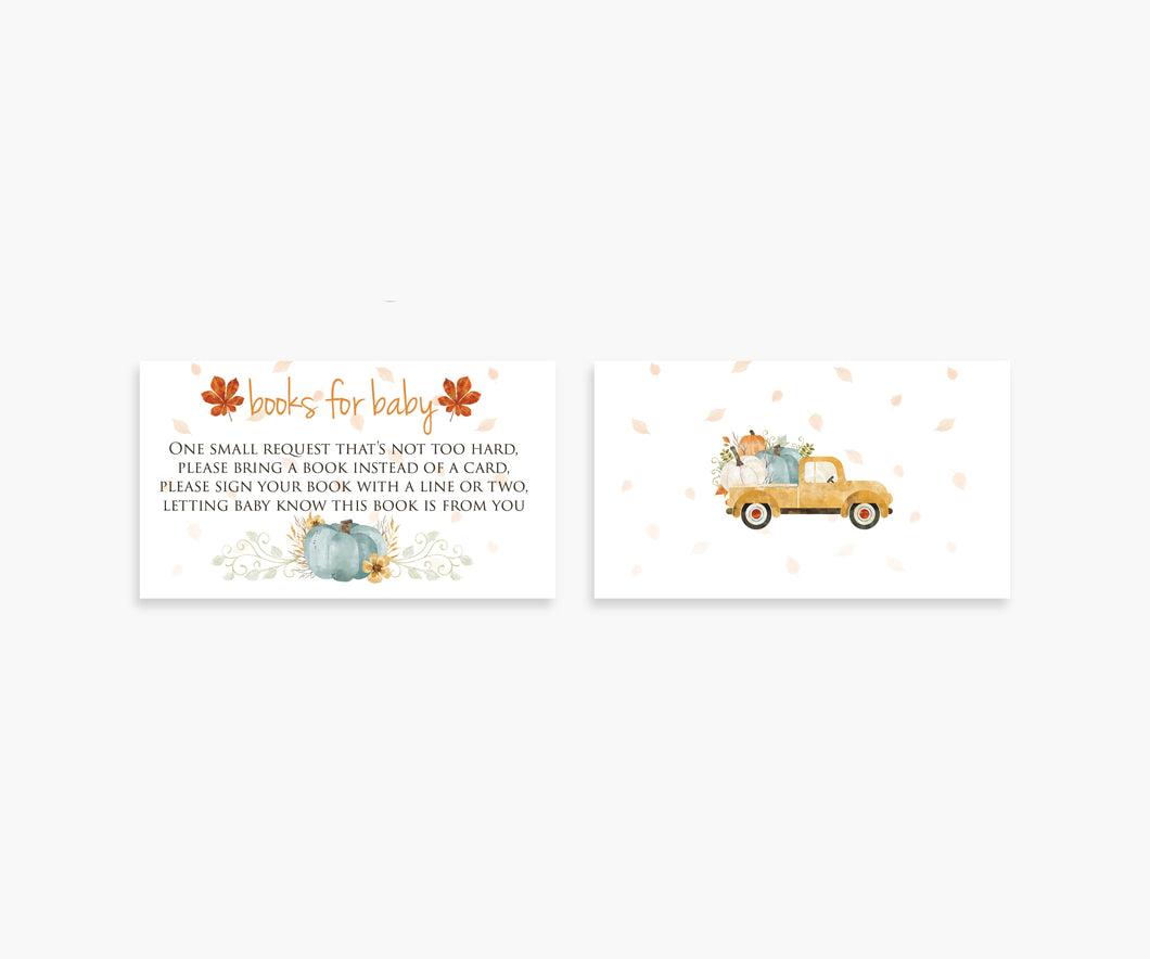 Little Pumpkin Books For Baby and Diaper Raffle Invitation Inserts (100 Count)