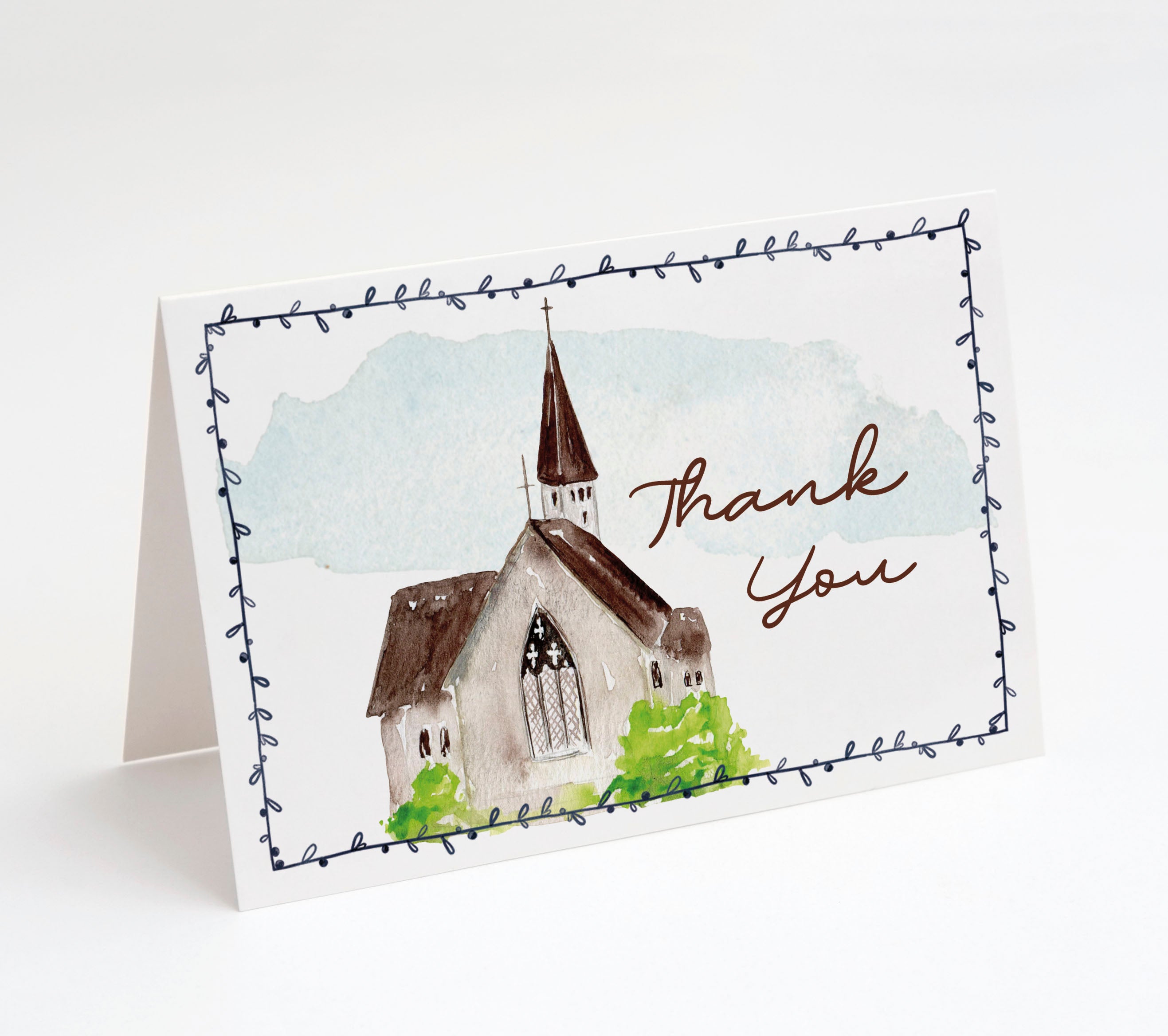 Sympathy/Funeral Thank You Cards - Country Church w/ Envelopes (25 Count)