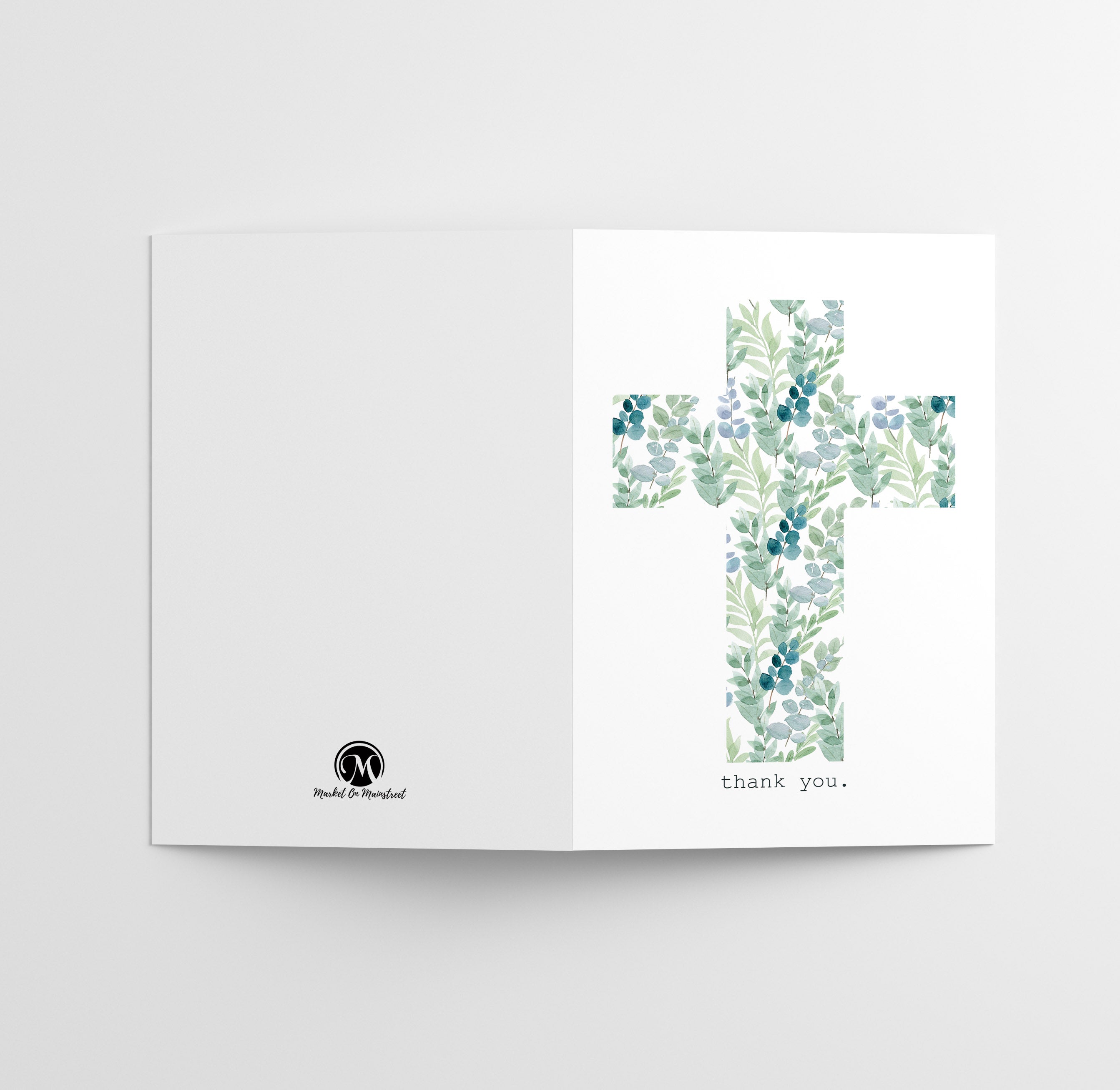 Sympathy/Funeral Thank You Cards - Floral Cross w/ Envelopes (25 Count)