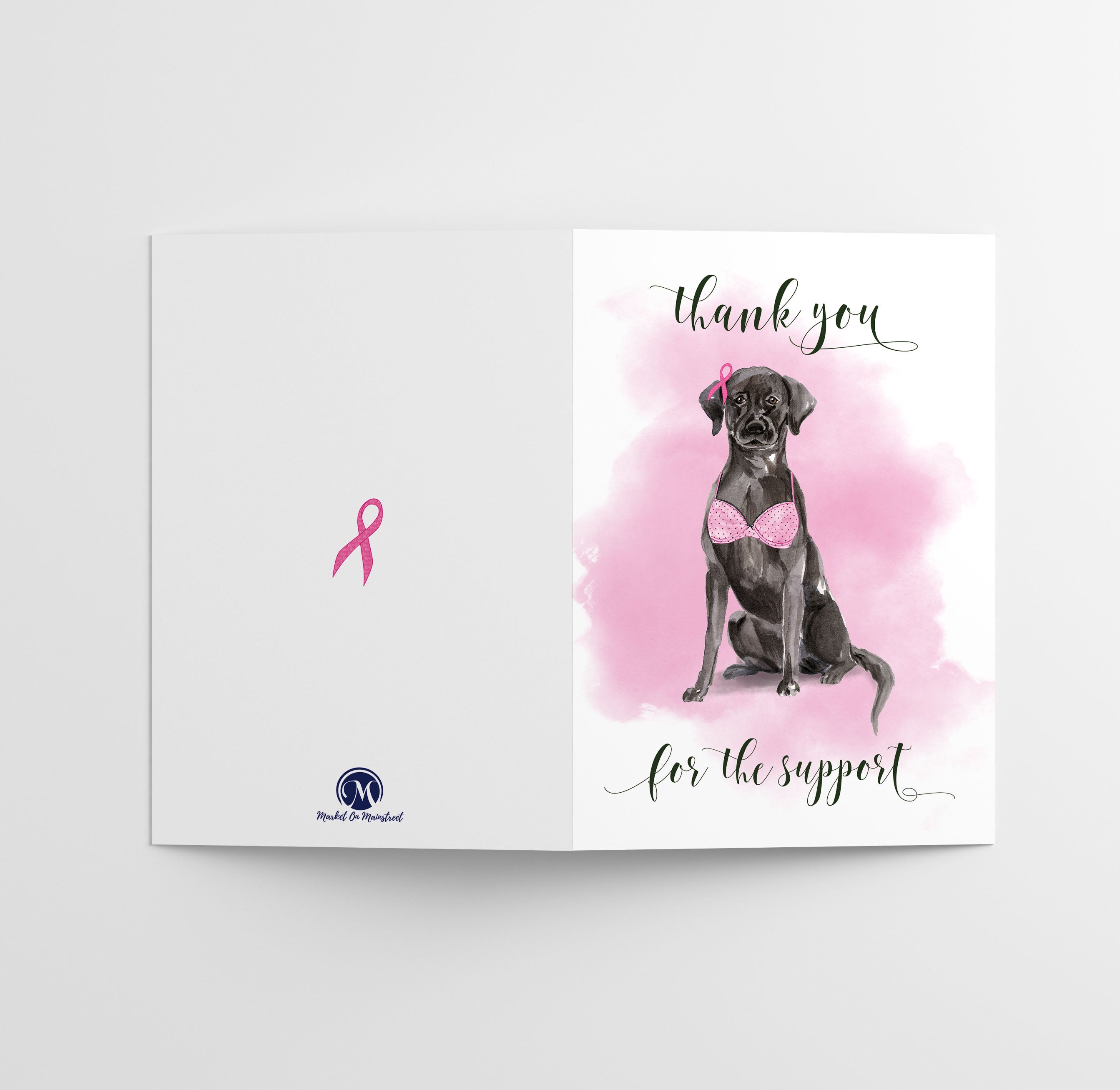 Furry Friend - Breast Cancer Support Thank You Cards w/ White Envelopes (25 Count)