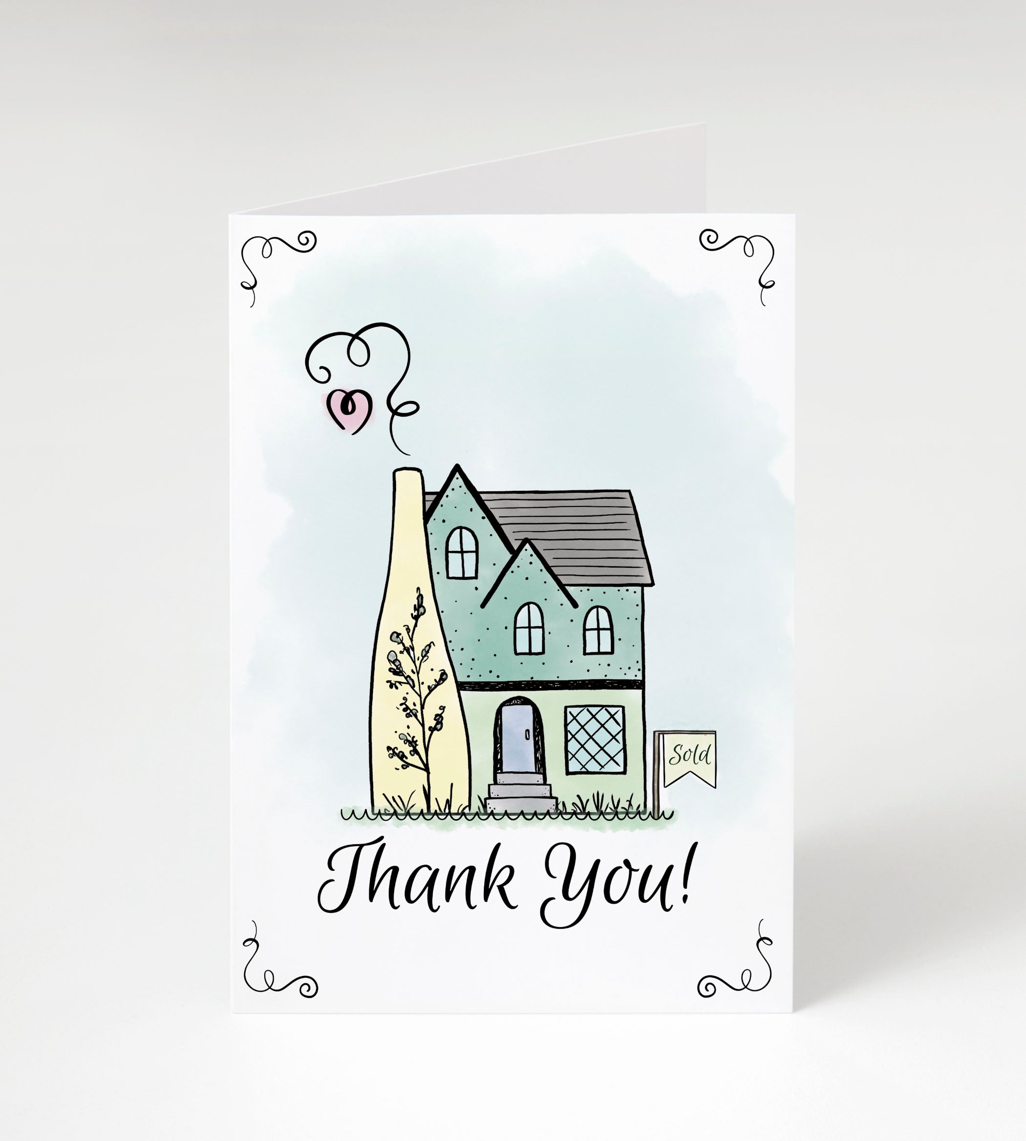 Realtor Thank You Cards w/ White Envelopes, Blank Inside, 25 Count, Made in the U.S.A.